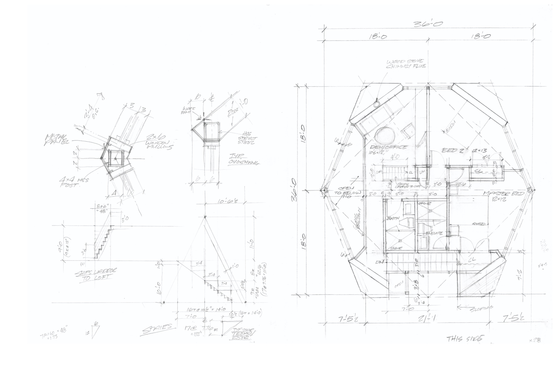 The Origami House — Sketches & Drawings, Unbuilt — site to be found